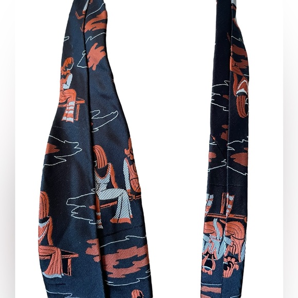 Custom Cravatieur Vintage 70s Hippie Woodstock Outdoor Art to Wear Retro Tie - Picture 7 of 8